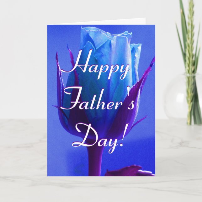 Happy Father's Day Blue Rose I Karte (Vorderseite)