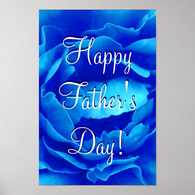 Happy Father's Day Blue Rose I Poster (Vorne)