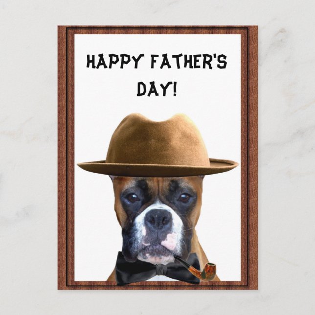 Happy Father's Day Boxer Postkarte (Vorderseite)