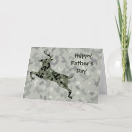 Happy Father's Day Camouflage Deer Karte
