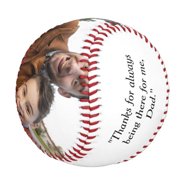 Happy Father's Day Custom Foto Baseball (Schrägansicht)
