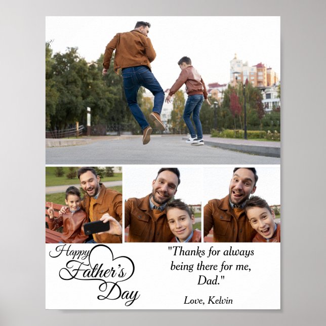 Happy Father's Day Custom Foto Poster (Vorne)