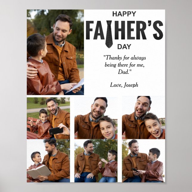 Happy Father's Day Custom Foto Poster (Vorne)