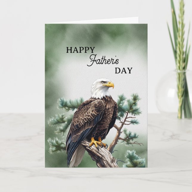 Happy Father's Day Eagle On A Branch Karte (Vorderseite)