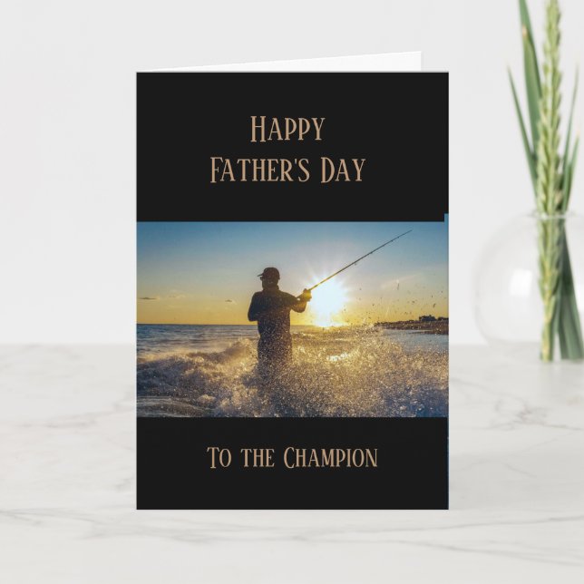 Happy Father's Day Fishing Fisherman Fish Karte (Vorderseite)