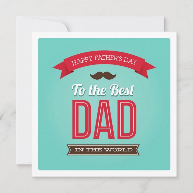 Happy Father's Day Flat Card Karte (Vorderseite)