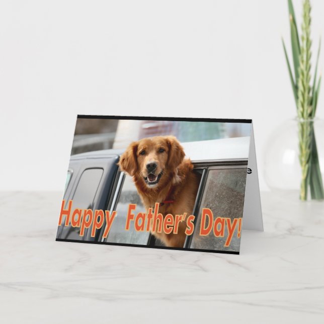 Happy Father's Day Golden Retriever Card Karte (Vorderseite)