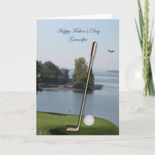 Happy Father's Day Golf Grandpa Card - Customized Karte