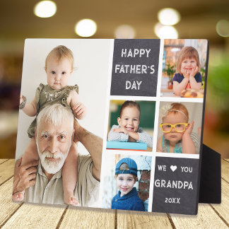 Happy Father's Day Grandpa 5 Photo Chalkboard Fotoplatte