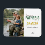 Happy Father's Day Grandpa Green Photo Magnet<br><div class="desc">Celebrate Grandpa this Father’s Day with a meaningful photo magnet he can herish. This design features a modern green “Happy Father’s Day” greeting with “Grandpa” or any other name you can customize, and write a thoughtful message just for him. Add a special photo and customize the sign off. Simple and...</div>