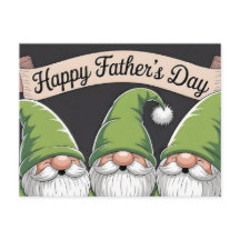 "Happy Father's Day" Grüner Gnom-Trio