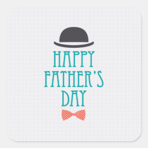 Happy Father's Day Hat & Bow Krawatte   Aufkleber