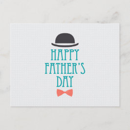 Happy Father's Day Hat & Bow Krawatte | Postkarte
