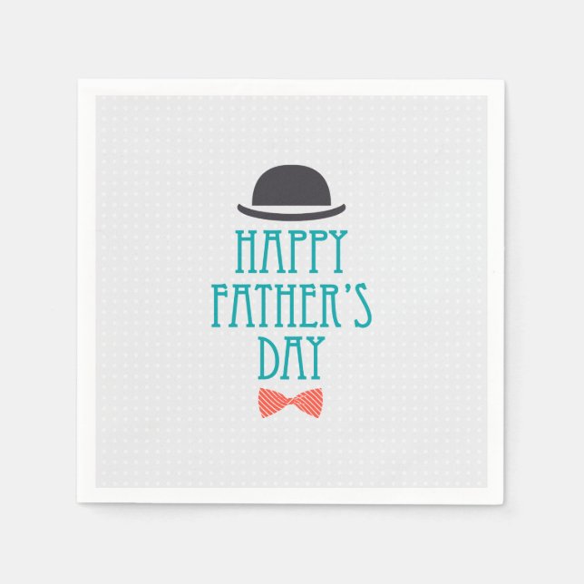 Happy Father's Day Hat & Bow Krawatte | Serviette (Vorderseite)