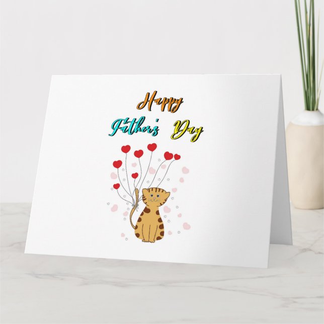 Happy Father's Day Kitty Vater Daddy Geschenk Katz Dankeskarte (Vorderseite)