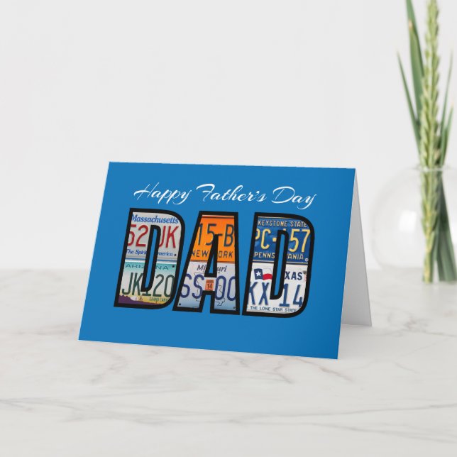 Happy Father's Day License Tellers Karte (Vorderseite)