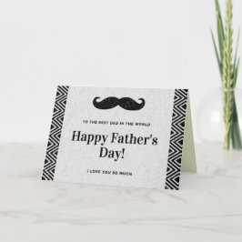 Happy Father's Day Mustache Glitzer Card Karte