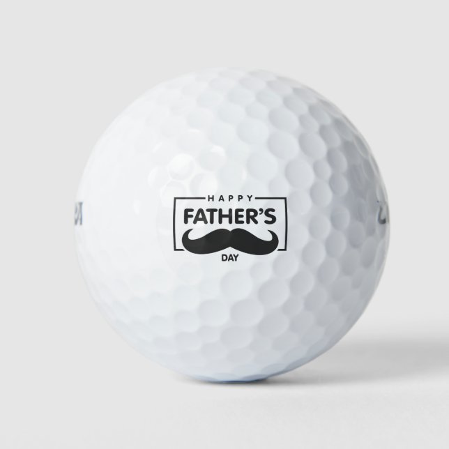 Happy Father's Day Mustache | Golfbälle (Vorderseite)