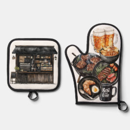 Happy Father's Day Ofenhandschuh & Topflappen-Set