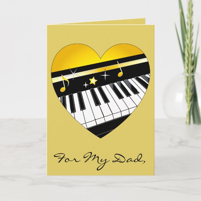 Happy Father's Day Piano and Music Karte (Vorderseite)