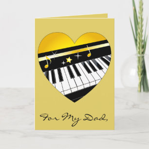 Happy Father's Day Piano and Music Karte