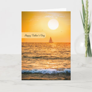 Happy Fathers Day Sailboat Sunset Photograph  Feiertagskarte