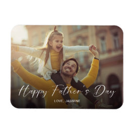 Happy Father's Day Script Foto Modern Simple Magnet