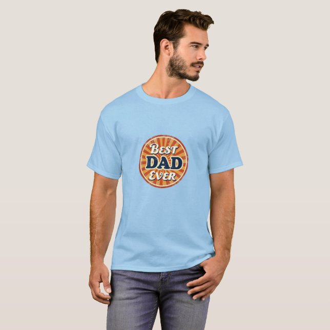 Happy Father's Day Shirt - Retro Abzeichen (Vorne ganz)