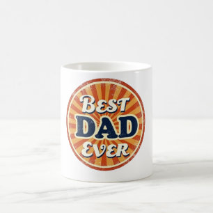 Happy Father's Day Shirt - Retro Abzeichen Kaffeetasse