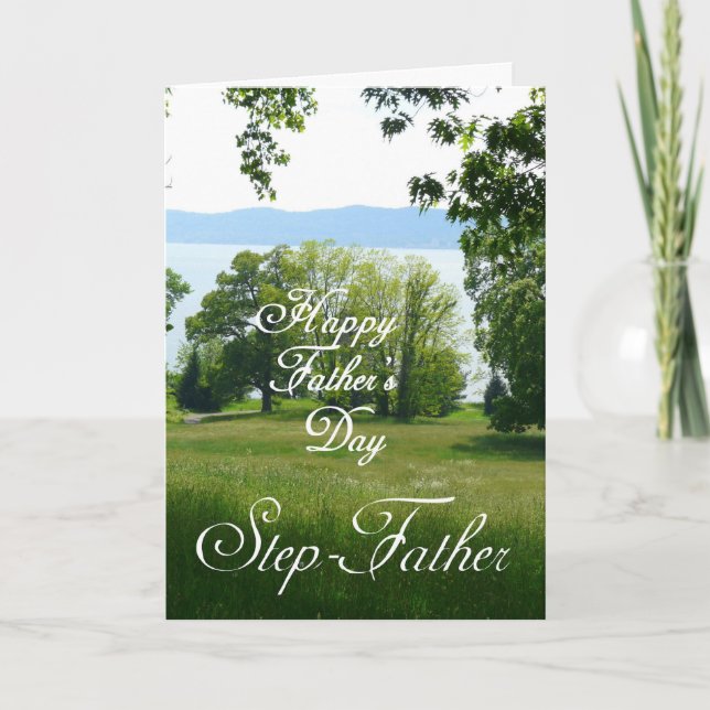 Happy Father's Day Step-Vaterlandschaft Karte (Vorderseite)