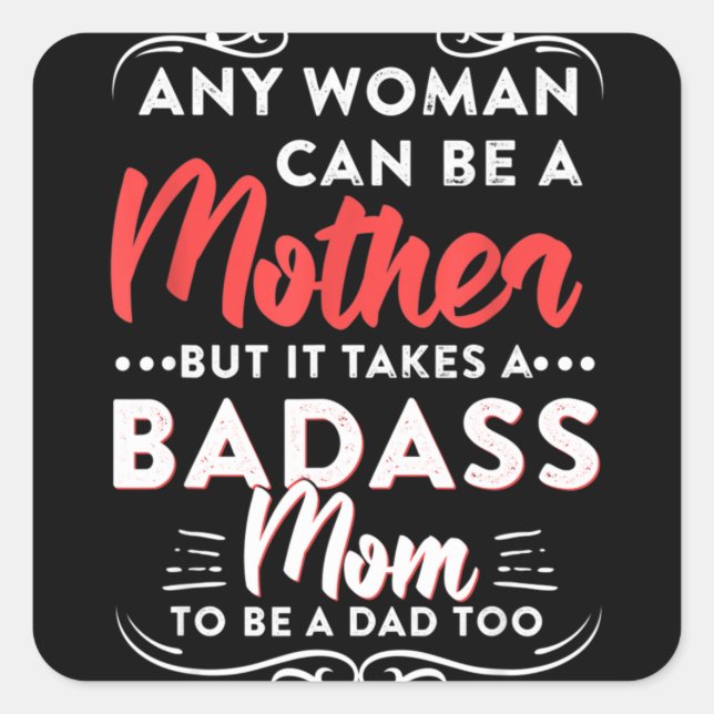 Happy Father's Day To The Best Single Mom Quadratischer Aufkleber (Vorderseite)