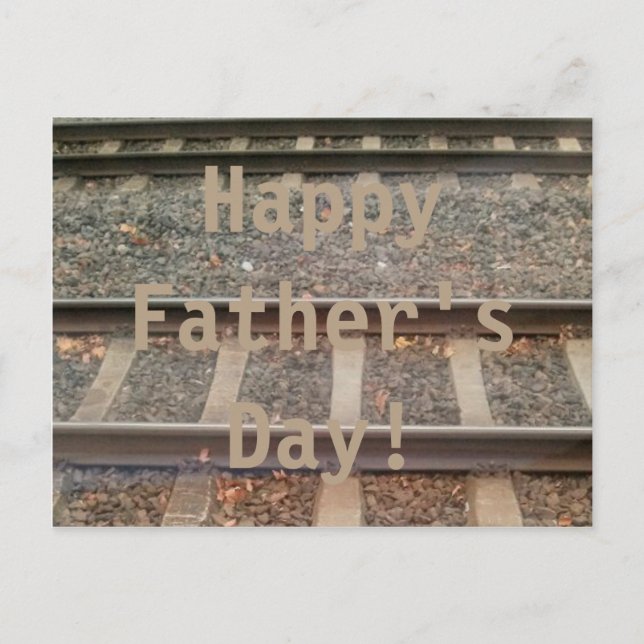 Happy Father's Day Train Tracks, Bahn Postkarte (Vorderseite)