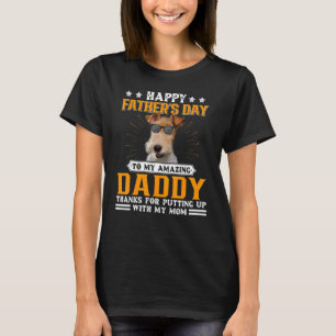 Happy Father's Day Wire Fox Terrier Dog Vater für T-Shirt