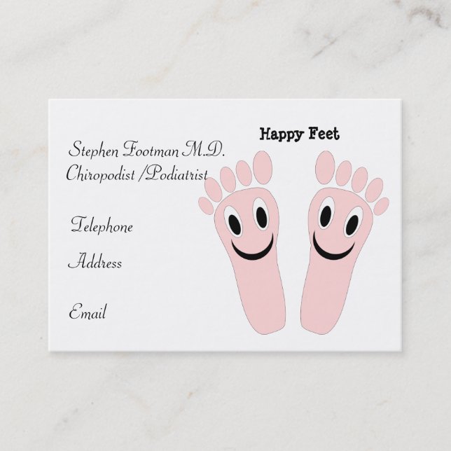 Happy Feet Chiropodist Business Card Visitenkarte (Vorderseite)