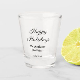 Happy Feiertage hinzufügen Name Datum Jahr einfach Schnapsglas