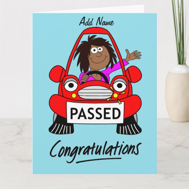 Happy Female einfach den Fahrtest bestanden Karte (Vorderseite)