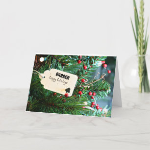HAPPY FERIEN **BARBER*** CHRISTMAS CARD FEIERTAGSKARTE