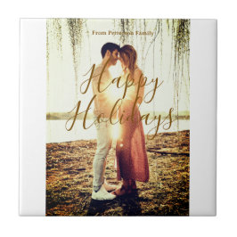 Happy Ferien braun hinzufügen Pärchen Foto Datum m Fliese