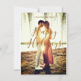 Happy Ferien braun hinzufügen Pärchen Foto Datum m Postkarte