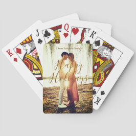 Happy Ferien braun hinzufügen Pärchen Foto Datum m Spielkarten