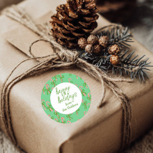 HAPPY FERIEN Custom Candy Canes Xmas Niedlich Runder Aufkleber