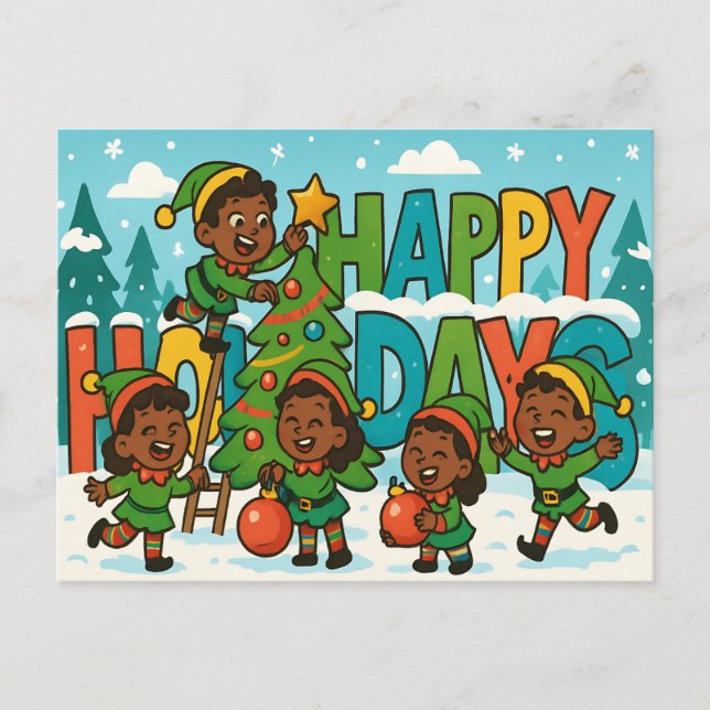 HAPPY FERIEN Postcard Postkarte (Vorderseite)