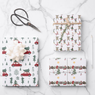 Happy Ferien Schnee Spaß Packung Papierblätter Geschenkpapier Set