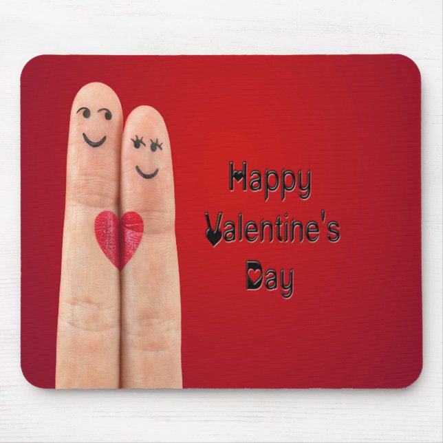 Happy Fingers Valentinstag Mousepad (Vorne)