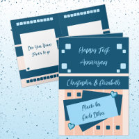 Happy First Anniversary fügt Namen blauen Pfirsich