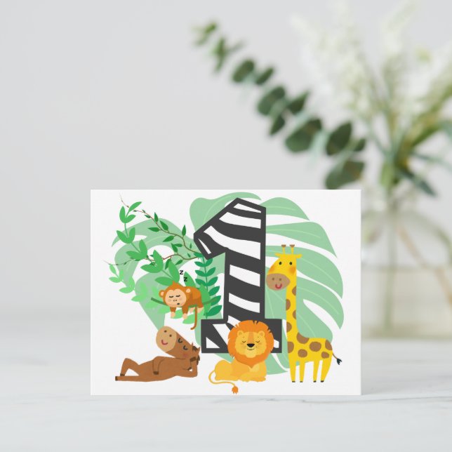 Happy First Birthday Baby! Postkarte (Stehend Vorderseite)