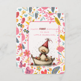 Happy First Birthday Our Little Duckling Einladung