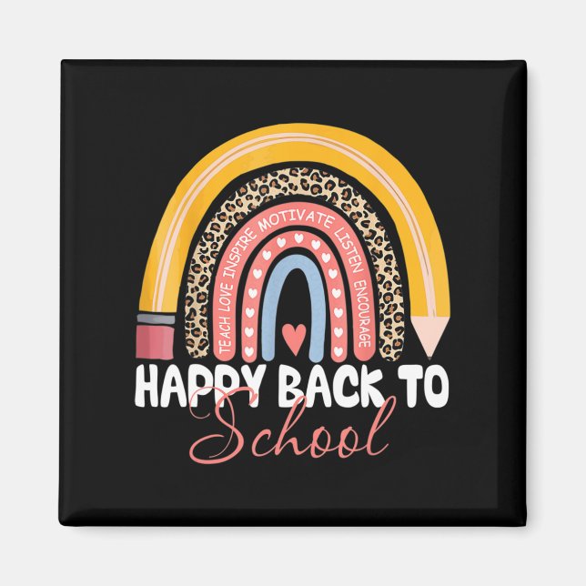Happy First Day Back to School Teacher Student Magnet (Vorne)