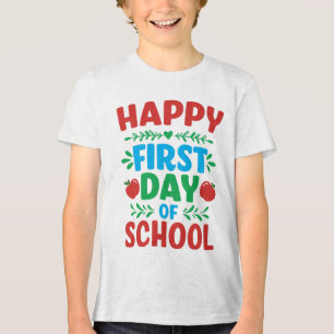 Happy First Day Back to School Typografy T - Shirt