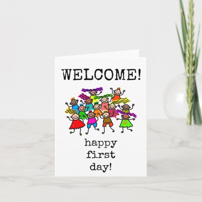Happy First Day, New Employee Card Karte (Vorderseite)